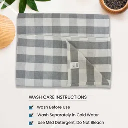 Athom Living Grey & White 3 Pieces Printed Cotton 210 GSM Bath Towel image 3