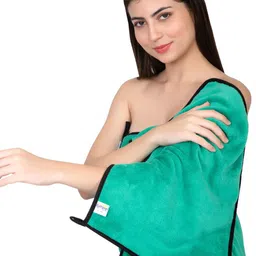 Softspun Microfiber 2 Pieces Green 280 GSM Microfiber Super Soft Face Towels image 5