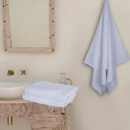 Dollar Socks White & Pink 2 Pieces Cotton 600 GSM Bath Towel image 2