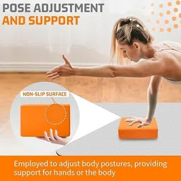 SACHI SPORTS High Density EVA Foam Yoga Block with Yoga Belt to Support and Deepen Poses, Improve Strength and Aid Balance and Flexibility image 2