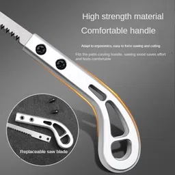 BBD Kitchen Shop Outdoor Portable Hand Powered Saw, 7 Inch Rugged Blade Hand Saw, Best For Camping, Gardening, Hunting | Cutting Wood, Pvc, Bone,Non-Slip Handle Design (Silver) (S1) image 4