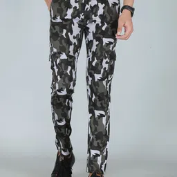 FUBAR Men Camouflage Printed Relaxed Slim Fit Easy Wash Cargos Trousers image 1