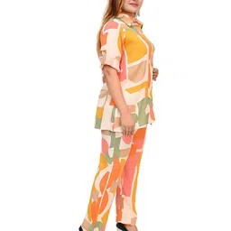 BAESD Abstract Printed Pure Cotton Loose-Fit Shirt With Trousers image 2
