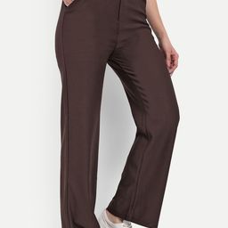 Next One Women Smart Straight Fit High-Rise Easy Wash Stretchable Corduroy Trousers-picture-26