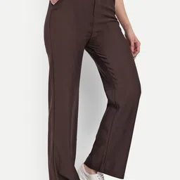 Next One Women Smart Straight Fit High-Rise Easy Wash Corduroy Trouser-image-37