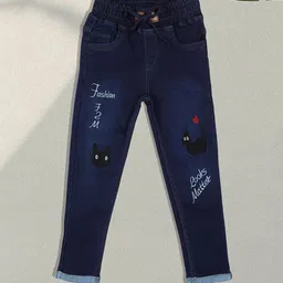 A-Okay Kids Skinny Fit Mid-Rise Applique Clean Look Cotton Denim Jogger-image-94