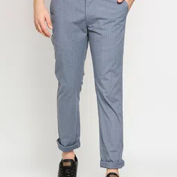 Basics Men Checked Tapered Fit Trousers-picture-41
