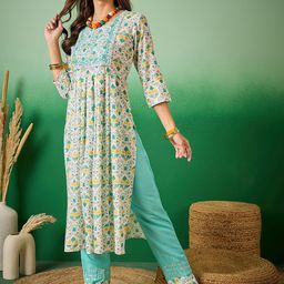 Sangria Embroidered A-Line Kurta With Trouser-picture-39
