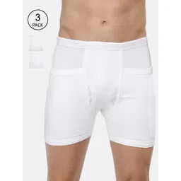Ramraj Men Pack Of 3 White Solid Pure Cotton Trunk image 1