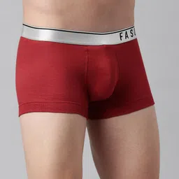 FASO Men Cotton Breathability Trunks FS3005-SQ-MAROON image 5