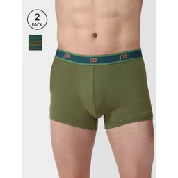 Peter England Men Green Pack Of 2 Trunks image 1