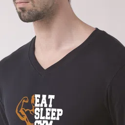 Friskers Typography Printed V-Neck T-shirt image 2