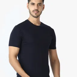 LE BOURGEOIS Men Round Neck Pure Cotton T-shirt-image-50
