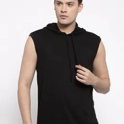 Friskers Men Black Pure Cotton Hooded T-shirt-picture-38