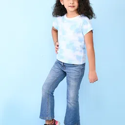 NUSYL Girls Tie & Dye Typography Printed T-shirt image 2