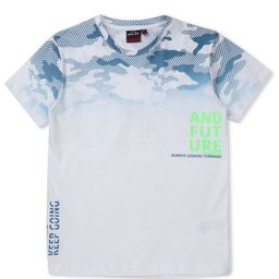 Gini and Jony Boys White & Blue Printed T-shirt-picture-16