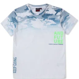 Gini and Jony Boys White & Blue Printed T-shirt-picture-13