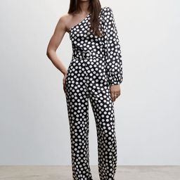 MANGO Polka Dot Printed Basic Jumpsuit with Belt-picture-19