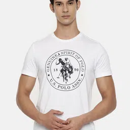 U.S. Polo Assn. Men White & Navy Blue Printed Athleisure T-shirt-picture-48