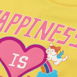 Kids Ville Girls Cotton Typography Printed T-shirt image 3