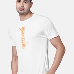 Ajile by Pantaloons Men White Typography Printed Slim Fit T-shirt image 3