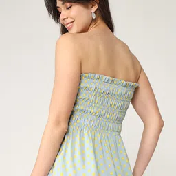 Zima Leto Conversational Printed Strapless Smocked Tube Top image 4