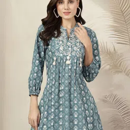 Nayam By Lakshita Mandarin Collar Printed Bohemian Tunic-picture-24