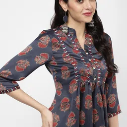 R&B Blue & Maroon Printed Tunic image 5