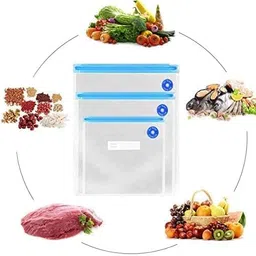 NESTIC Vacuum Sealer Zipper Bags Sous Vide bags for food BPA Free Reusable Resalable with Air Valve Double Layers Food Storage Bags 30 * 34(Pack of 3) image 2