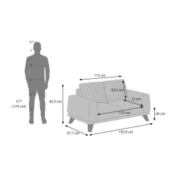 urban ladder create Granada Sofa Set (Colour: Sea Port Blue Velvet, Seater: 3+2+1) image 9