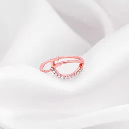 GIVA 925 Sterling Silver Rose Gold Plated CZ-Studded Finger Ring image 1