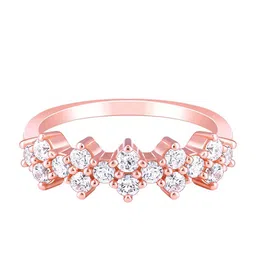 GIVA Women 92.5 Sterling Silver Rose Gold Plated Stone Studded Finger Ring image 4