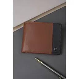Louis Philippe Men Brown Colorblocked Leather Wallet image 1