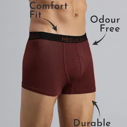 Heelium Pack Of 2 Bamboo Super Soft & Odour Free Comfort Fit TrunksP2-TRUNK-BLKRED-S image 2
