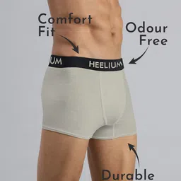 Heelium Men Pack Of 2 Bamboo Super Soft & Odour Free Comfort Fit TrunksP2-TRUNK-LG-S image 5
