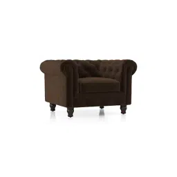 urban ladder create Winchester Premium 1 Seater Fabric Sofa in Dark Earth Colour image 2