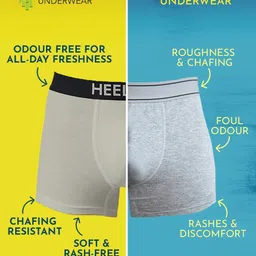 Heelium Men Pack Of 2 Bamboo Super Soft & Odour Free Comfort Fit TrunksP2-TRUNK-LG-S image 4