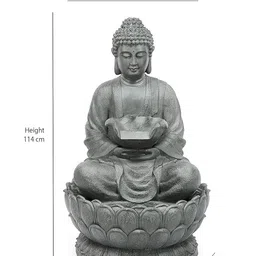 swarnnest interiors SwarnNest Interiors Resin Buddha Statue Decorative Water Fountains for Outdoor Living Room, Office, Garden 4 Feet Large Buddha Fountain, Sitting Pose, Large Big Size (Design 1) image 3