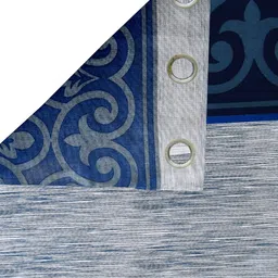 Cortina Blue & White 2 Pcs Floral Window Curtains image 4