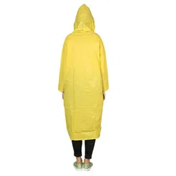 w+ Women|Girl's Waterproof Raincoat with Hidden Collar Pocket for Cap (Yellow) image 3