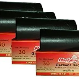 Plastobag Garbage Bags 19 X 21 Size 120 Bags (4 rolls) | Dustbin Covers | Trash Bags | Garbage Bags for Dustbin-picture-11