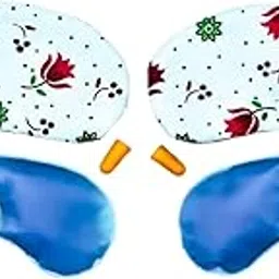 Samtrish Cotton Cooling Eye Mask – Adjustable Sleep Mask with Gel Pad – Breathable Eye Cover for Men & Women – Travel, Migraine, Puffy Eyes(Red Flower). | Pack of 2-picture-14