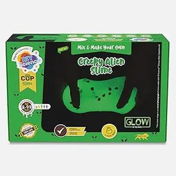 DIYScience® Creepy Alien Slime Kit, Glow in The Dark Slime Making Kit, 8+ Years, Scented Slime Glitter Glue, Activator Gel, Scary Green Glow in The Dark Powder, Alien Face Toppings-picture-53