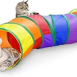 Foodie Puppies Cat Toys Cat Tunnel Pet Tube Collapsible Play Toy Indoor Outdoor Kitty Puppy for Puzzle Exercising Hiding Training Toy | Cats, Kittens, Rabbits, Guinea Pigs & Puppies (Slither Tunnel)-image-41