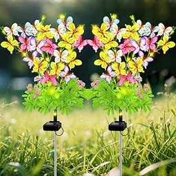 VOOKRY Solar Garden Lights, Solar Butterfly Flowers Lights, Waterproof Solar Outdoor Lights for Garden Yard Decor Pathway, Gardening Gifts for Women Mother's Day (2 Pack)-picture-17