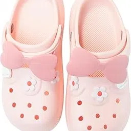 fasmania Adorable Clog Sandals for Girls – Soft EVA Slip-Ons with Bear & Flower Charms – with You Cute Design-picture-17