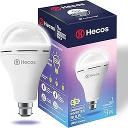 Hecos 9W Inverter LED Bulb (Pack of 1) | Cool White | B22 Base | 4KV Surge Protection | 3 Dimmable Modes | Energy Efficient and Long Life with 1 year warranty| Flicker-Free Lighting-image-2