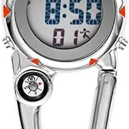 Men Women Digital Clip Watch Mini Microlight Watch Backpack Buckle Belt Fob Watch for Rock Climbing Doctors Nurses Chefs-image-4