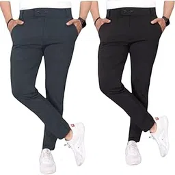 maanu Men's Classic Trouser Pant - Timeless Style, Soft Lycra Fabric for Comfort and Durability, Slim Fit for a Modern Look (Pack of 2)-picture-10