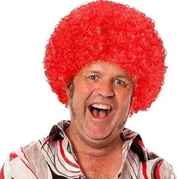 Wanna Party Dense Afro Wigs Red 80 Grams Party Props for Costume Party, Halloween, Cricket Match, Football Party or Any Other Fun Night-picture-46